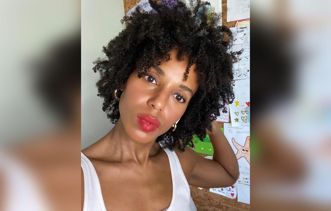 kerry washington debuts curly hairstyle