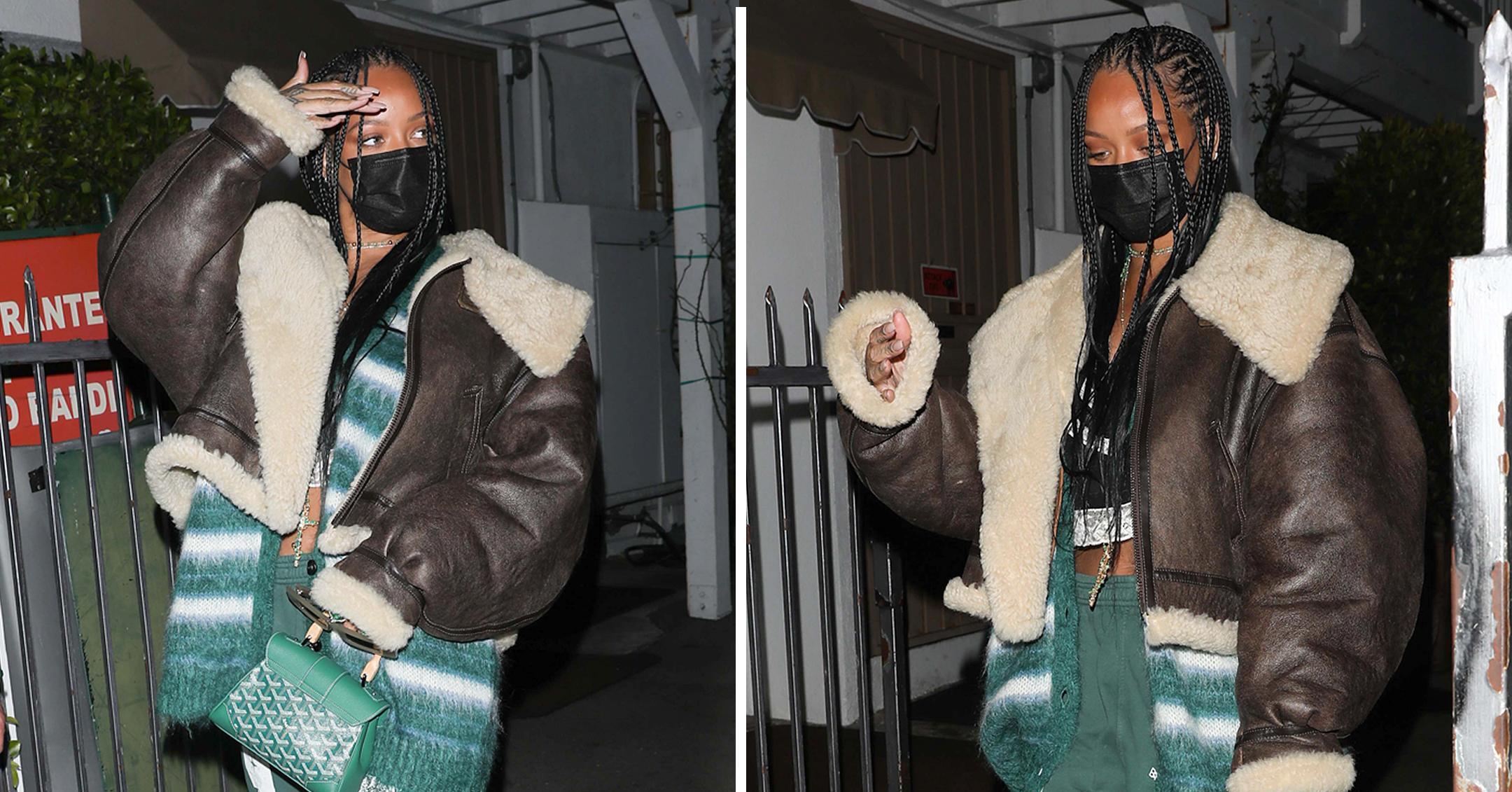 rihanna stylish while leaving giorgio baldi