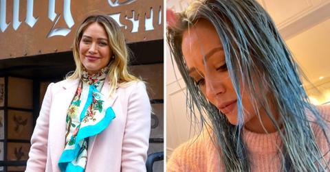 hilary duff blue hair change amazing results mh