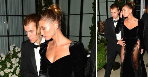 justin bieber and hailey bieber are all dressed up as they attend freedom art experience gallery