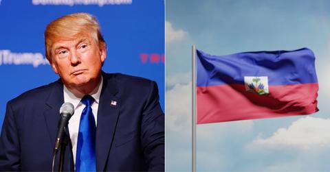 Donald Trump; A Haitian flag