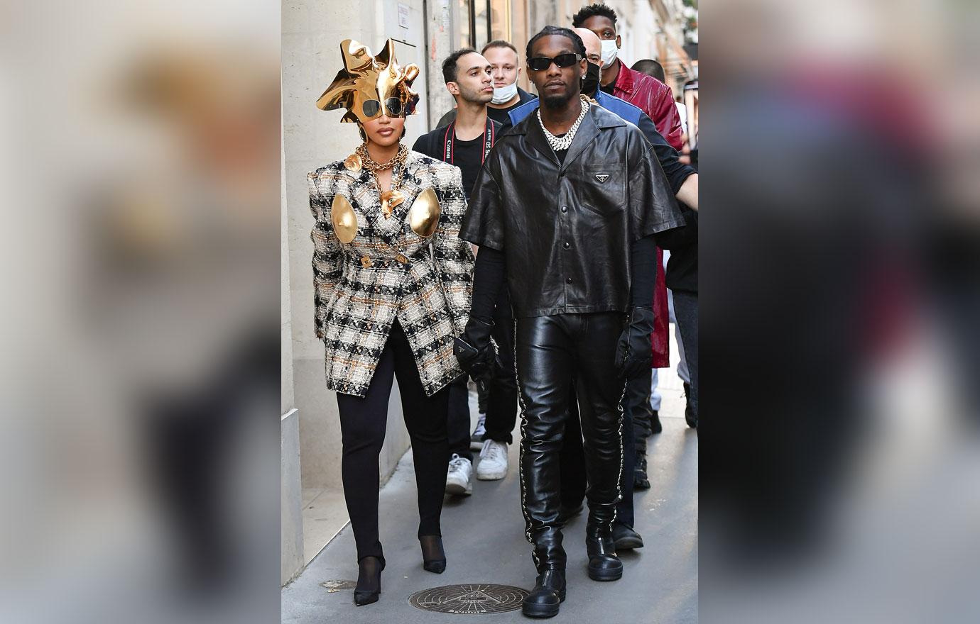 cardi b and offset shopping at chanel in paris