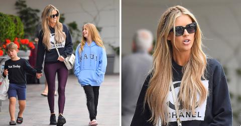 christina haack is seen out with kids in newport beach