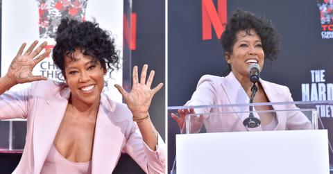 regina king handprints and footprints ceremony at the tcl chinese theatre pp