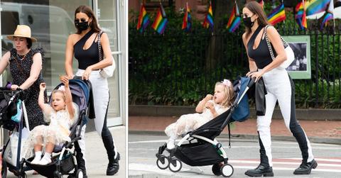 irina shayk takes daughter lea for walk in nyc