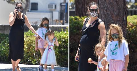 pregnant gal gadot seen out with her daughters