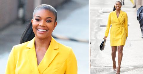 gabrielle union arriving at jimmy kimmel live