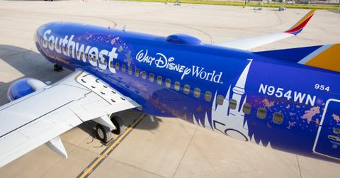 southwest airlines disney themed plane parks th anniversary see decorations