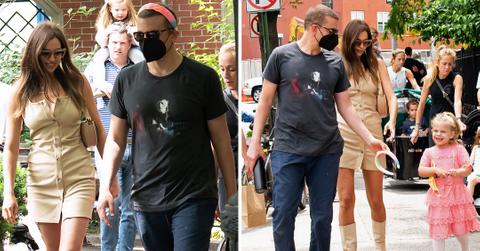 bradley cooper and irina shayk take lea cooper for a walk mh