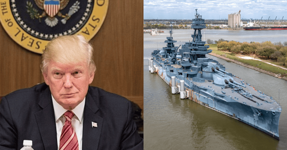 Donald Trump; A navy ship