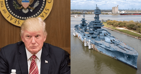 Donald Trump; A navy ship
