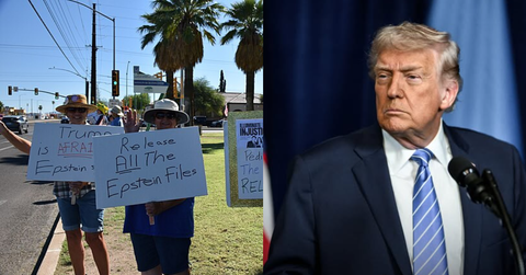 Protest against alleged mishandling of the Epstein files; Donald Trump