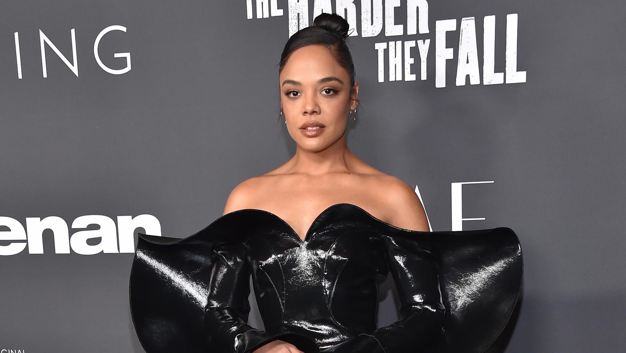 tessa thompson collaborate red carpet look