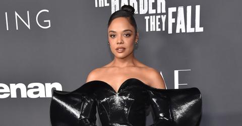 tessa thompson collaborate red carpet look