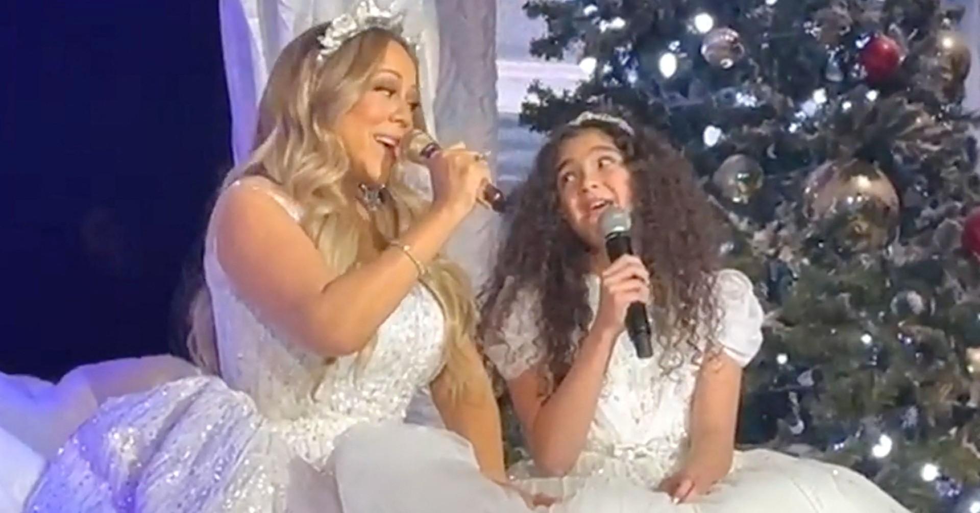 mariah carey supports twins monroe moroccan show business