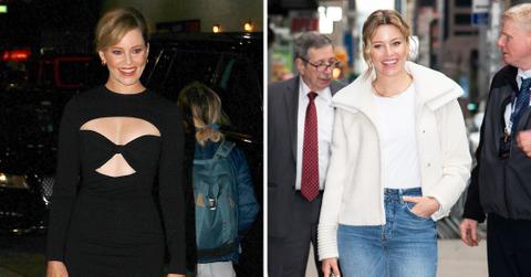 elizabeth banks at the late show with stephen colbert nyc