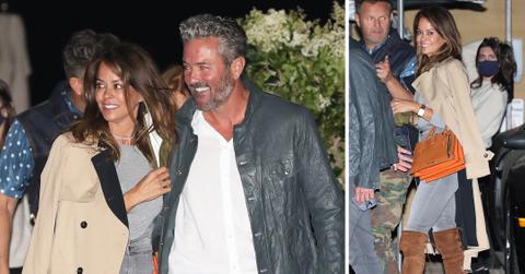 brooke burke and scott rigsby are all smiles as they leave nobu malibu after having dinner