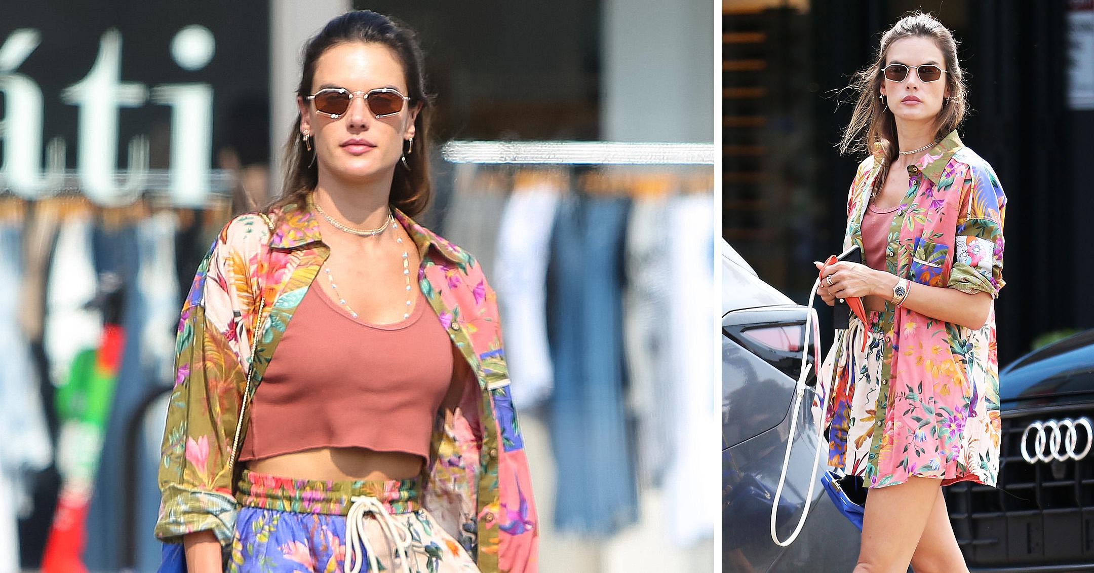 alessandra ambrosio is seen out shopping with her family on abbott kinney venice