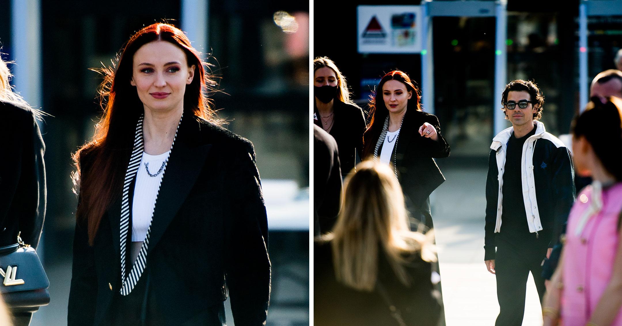 sophie turner joe jonas attending the louis vuitton fashion show in paris pp