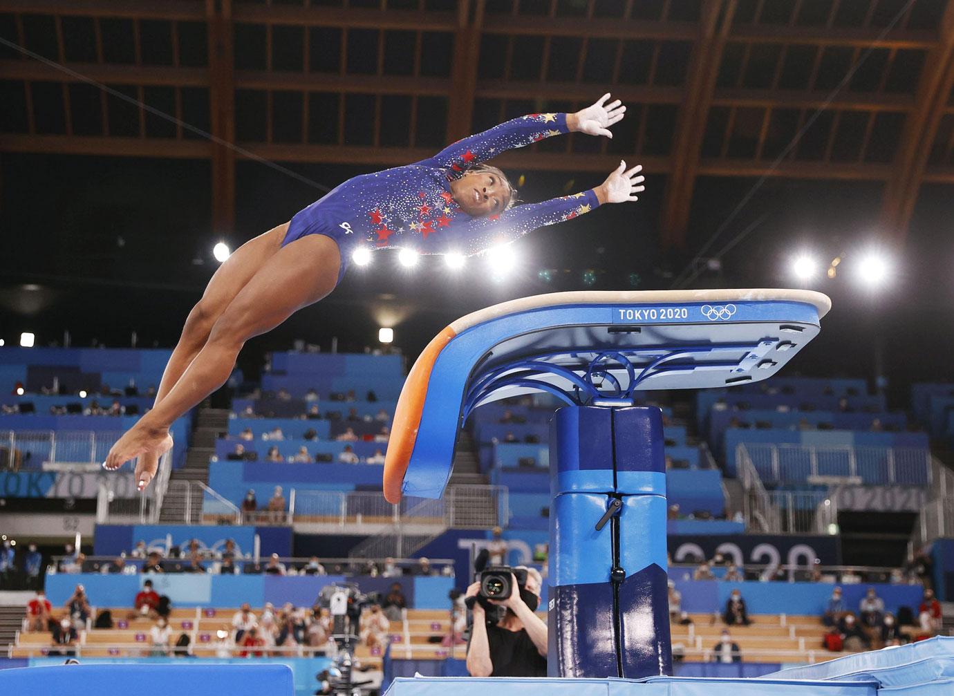 simone biles performs during tokyo olympic games