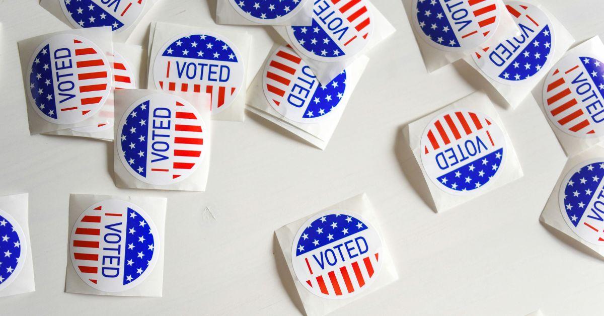 Image of Laura Lee Yourex posted a photo on social media of her dog wearing an 'I Voted' sticker.