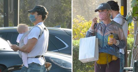 katy perry and orlando bloom stop at health food store with baby daisy