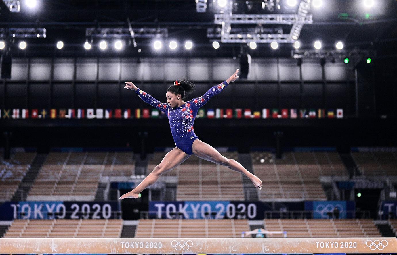 simone biles performs during tokyo olympic games