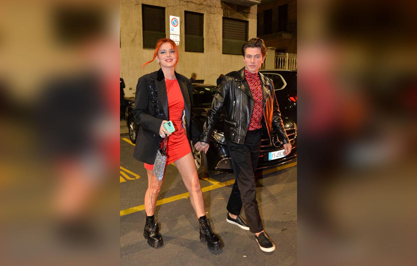 bella thorne spotted at the milan fashion week party with fiance benjamin mascolo