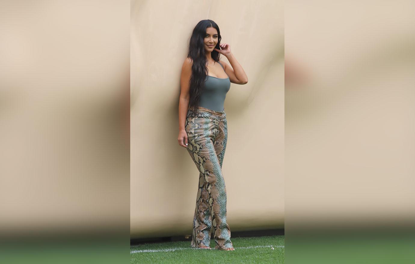 Kim Kardashian Rocks Snakeskin Pants At Her Skims Pop-Up Shop: Photos