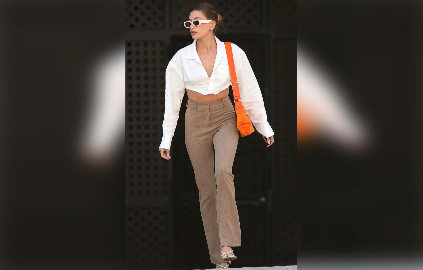 hailey bieber out and about in beverly hills