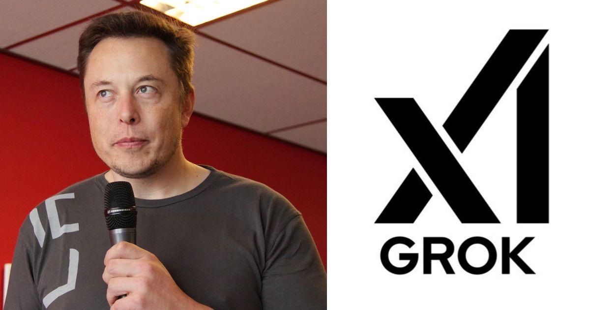 Elon Musk; Grok AI logo