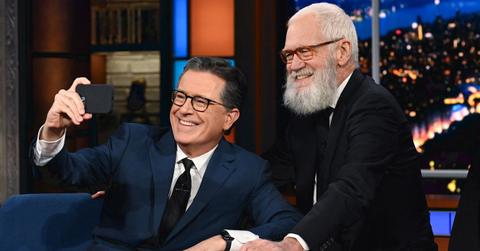 Stephen Colbert with David Letterman