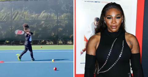 serena williams daughter olympia showing off backhand pp