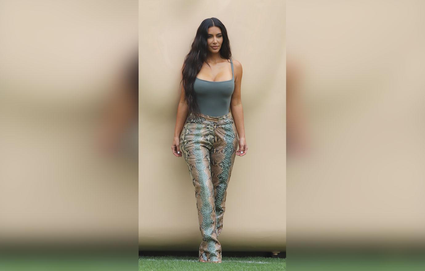 Kim Kardashian Rocks Snakeskin Pants At Her Skims Pop-Up Shop: Photos