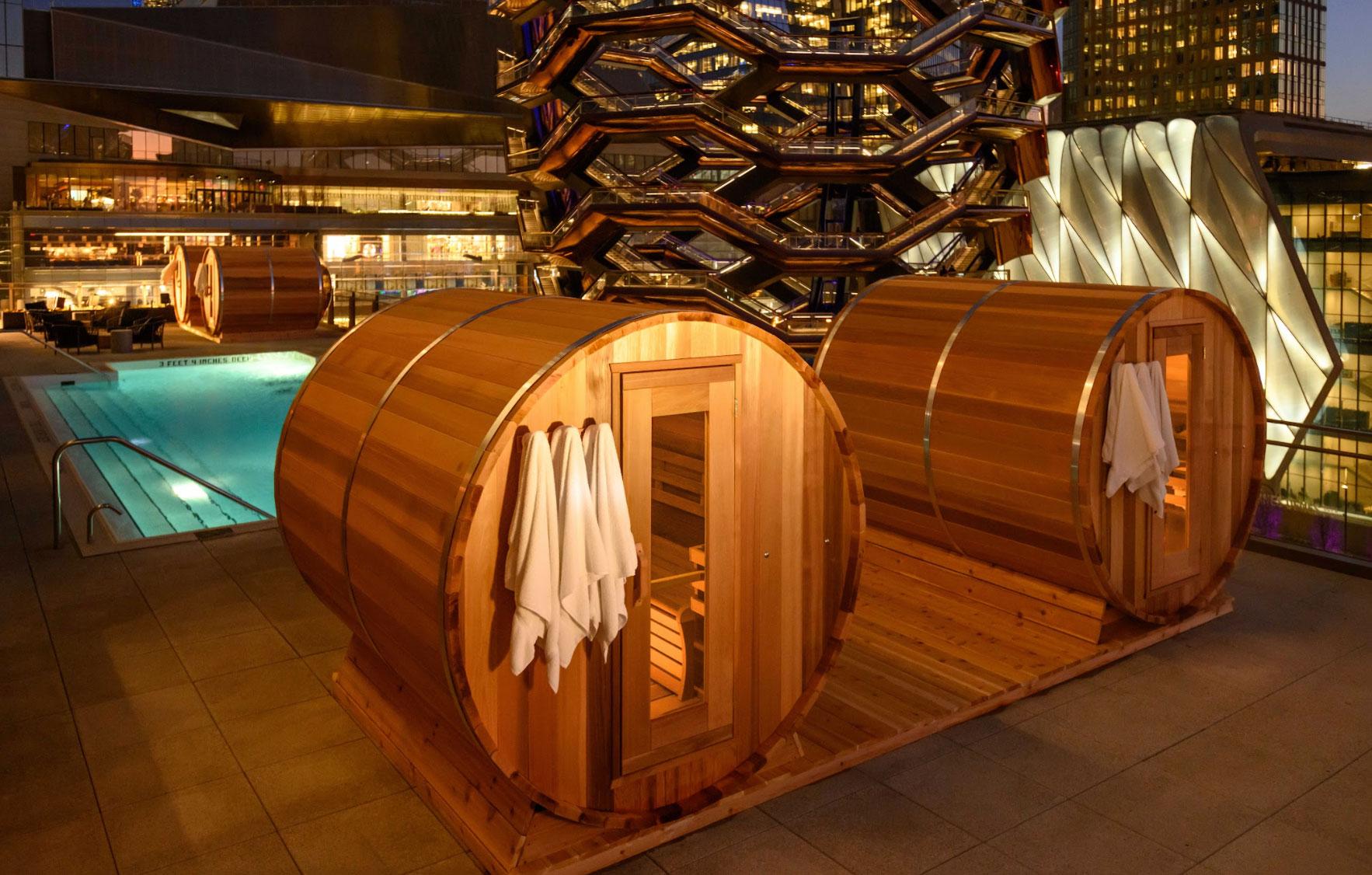 apres equinox heated outdoor pool saunas