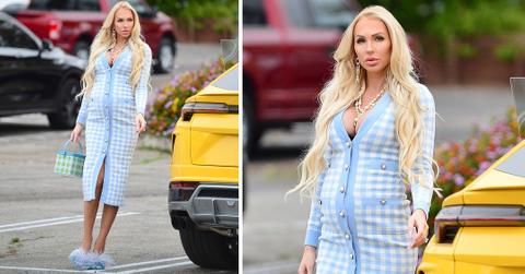 pregnant christine quinn filming selling sunset in west hollywood