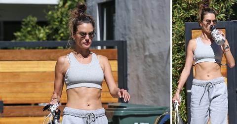 alessandra ambrosio is seen leaving her pilates class in los angeles
