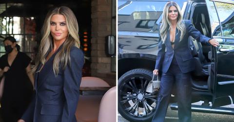 lisa rinna rocks a seductive smokey eye and long hair look filming rhobh pp