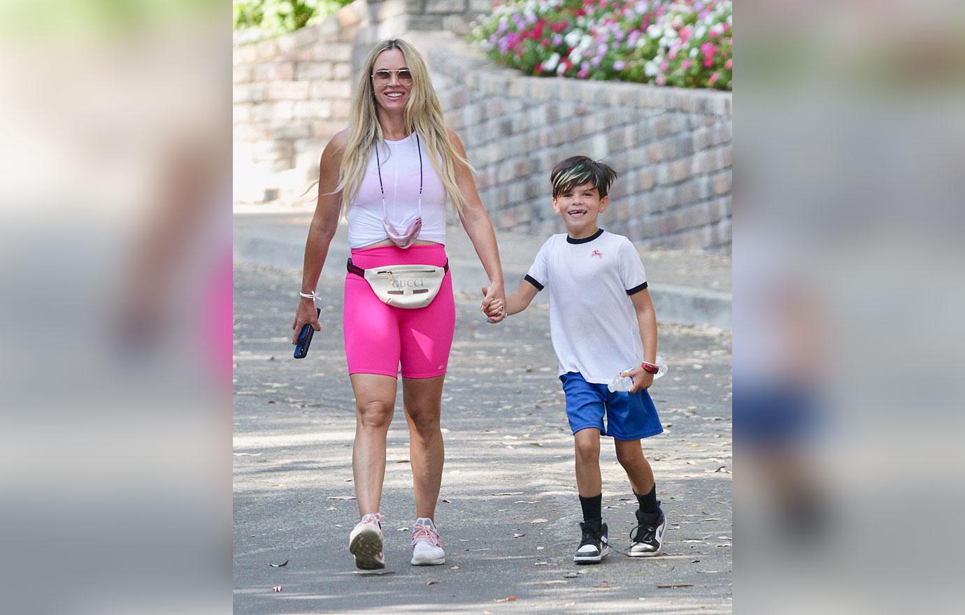 rhobh teddi mellencamp hikes with son in la