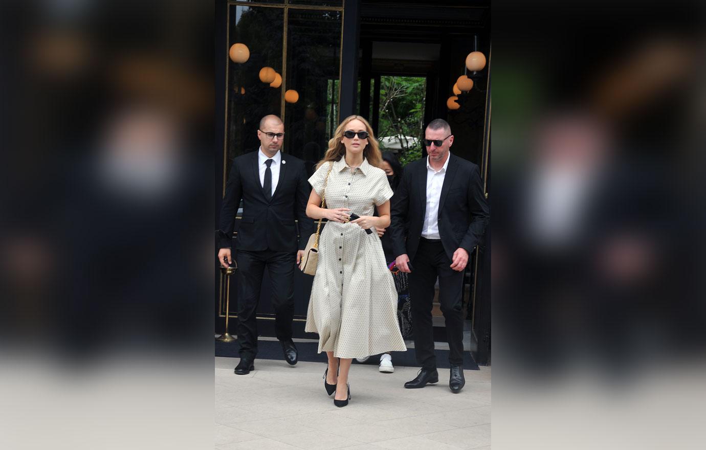 jennifer lawrence leaving hotel in paris