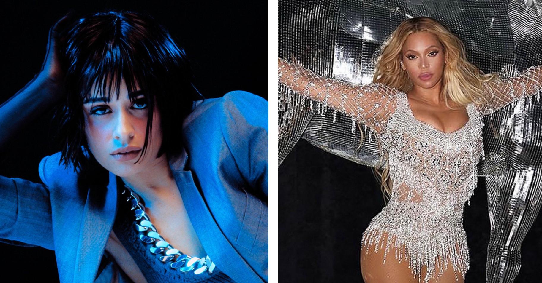 Composite photo of Camila Cabello and Beyoncé. 