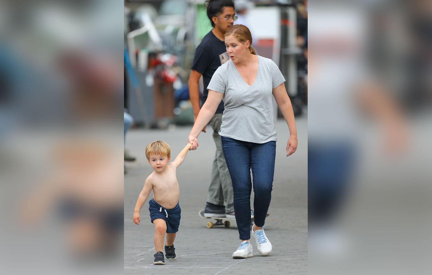 amy schumer and son gene on break from filming life and beth