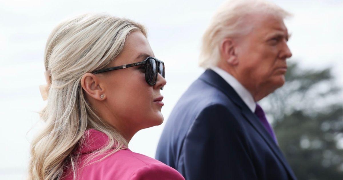 Karoline leavitt in a frame with Donald trump