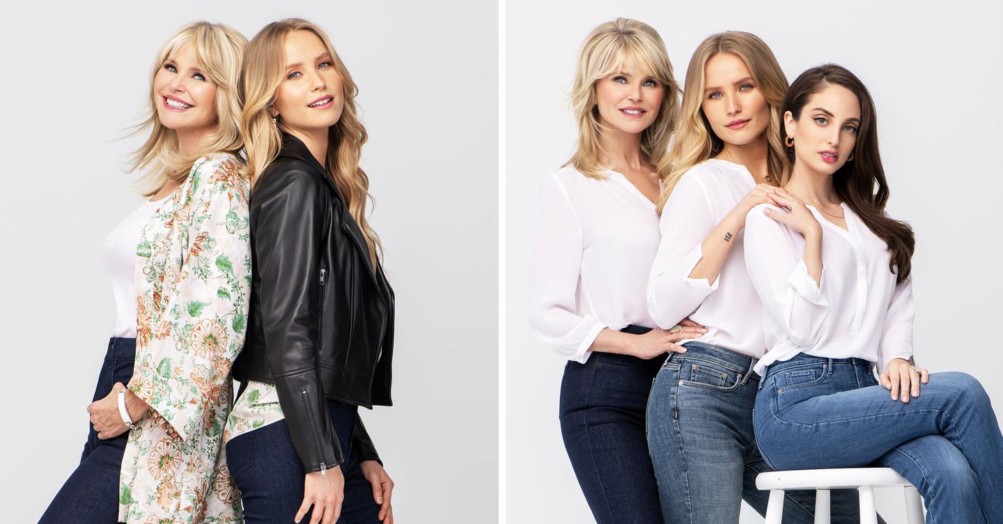 Christie Brinkley Models Alongside Daughters Sailor And Alexa For NYDJ