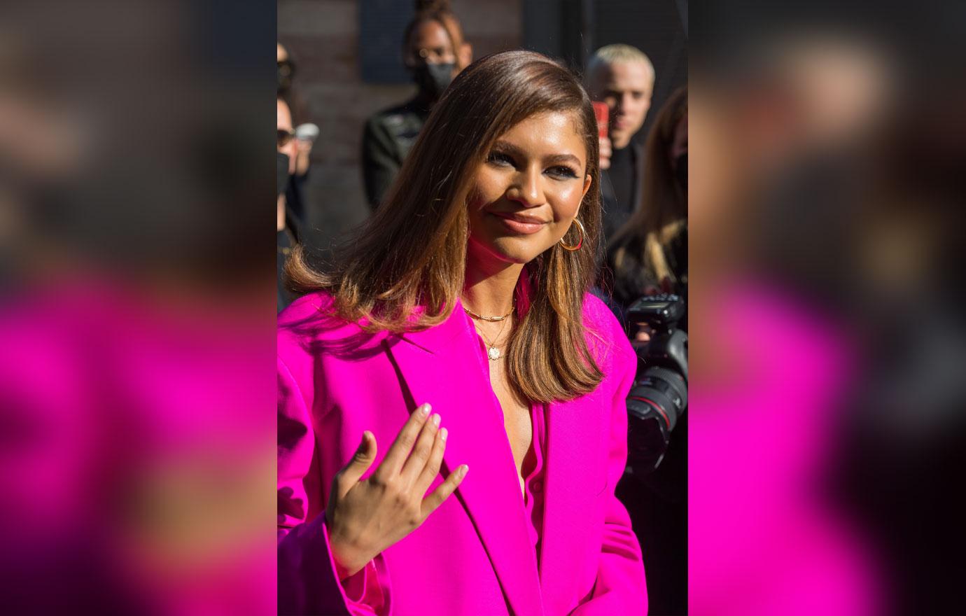 zendaya attends the valentino fashion show in paris