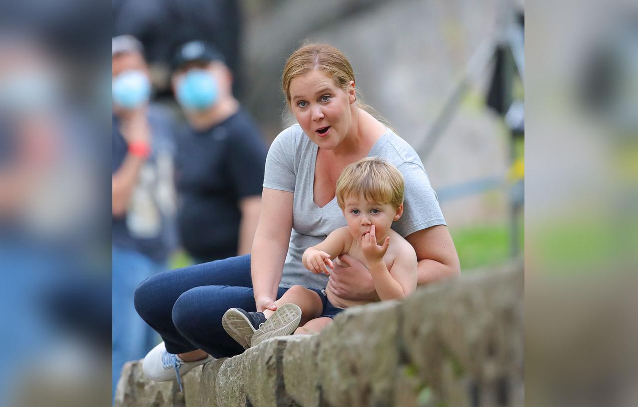 Amy Schumer Takes A Break From Filming To Play With Cute Son Gene Photos 