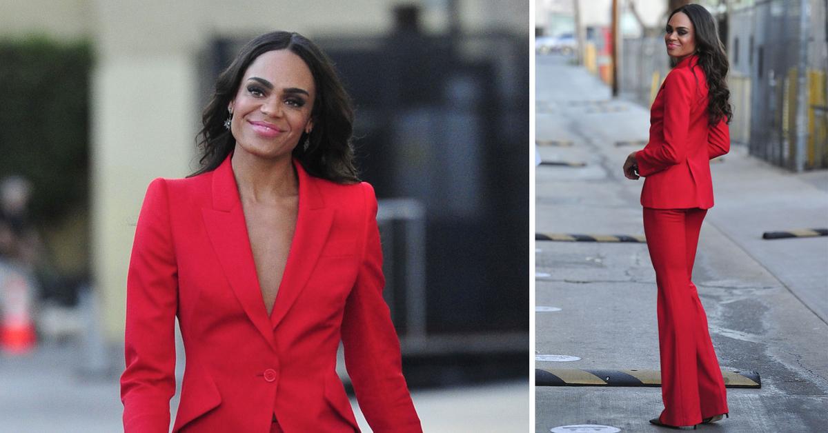 'Bachelorette' Star Michelle Young Stuns In Red Pantsuit Photos