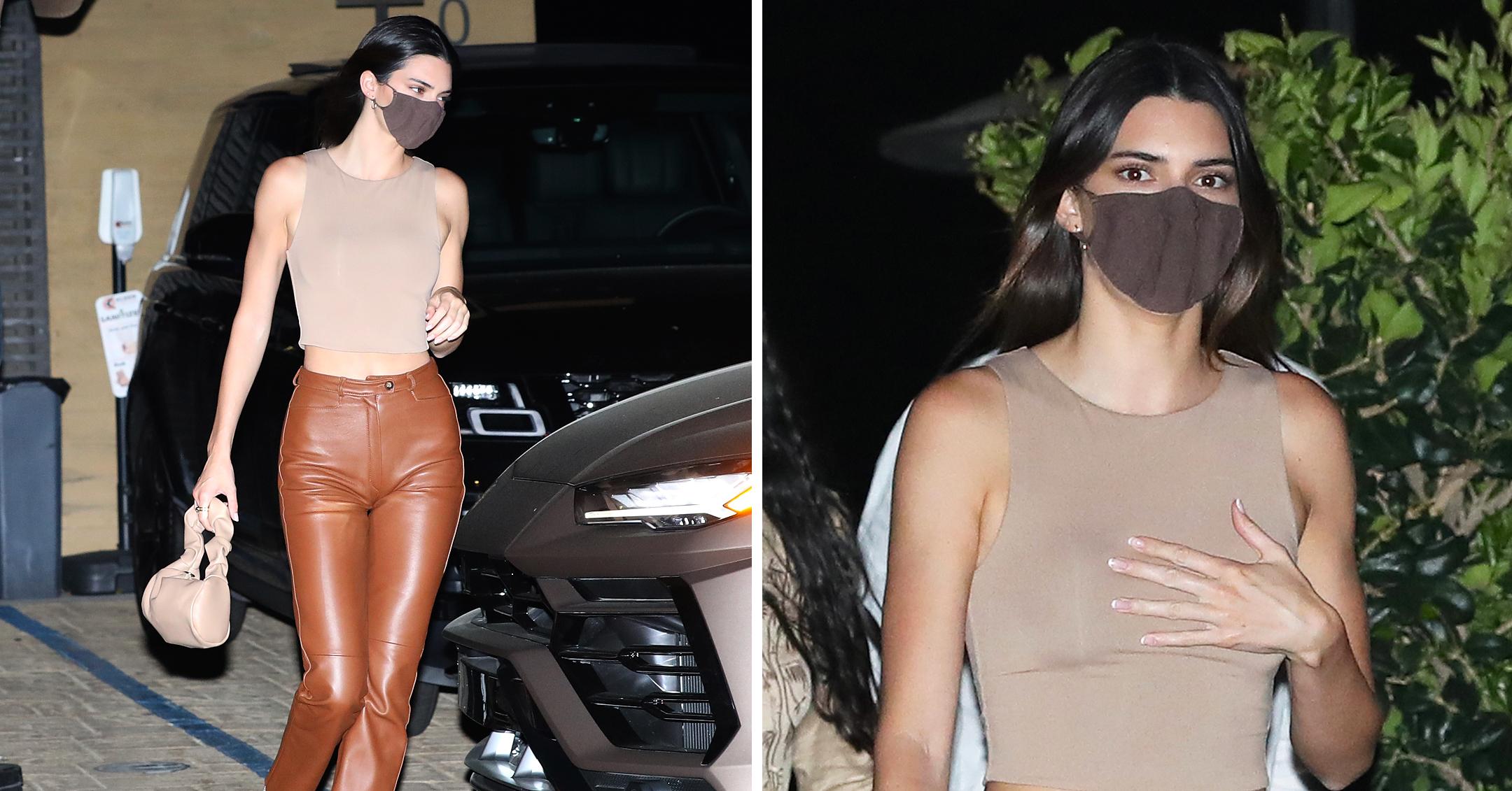 Kendall Jenner Steps Out In Leather Pants Alongside Fai Khadra: Photos