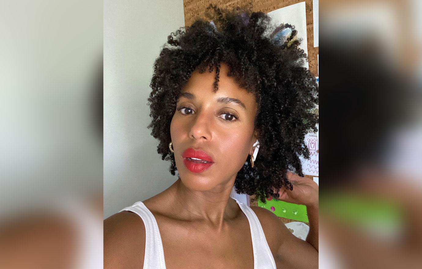 kerry washington debuts curly hairstyle