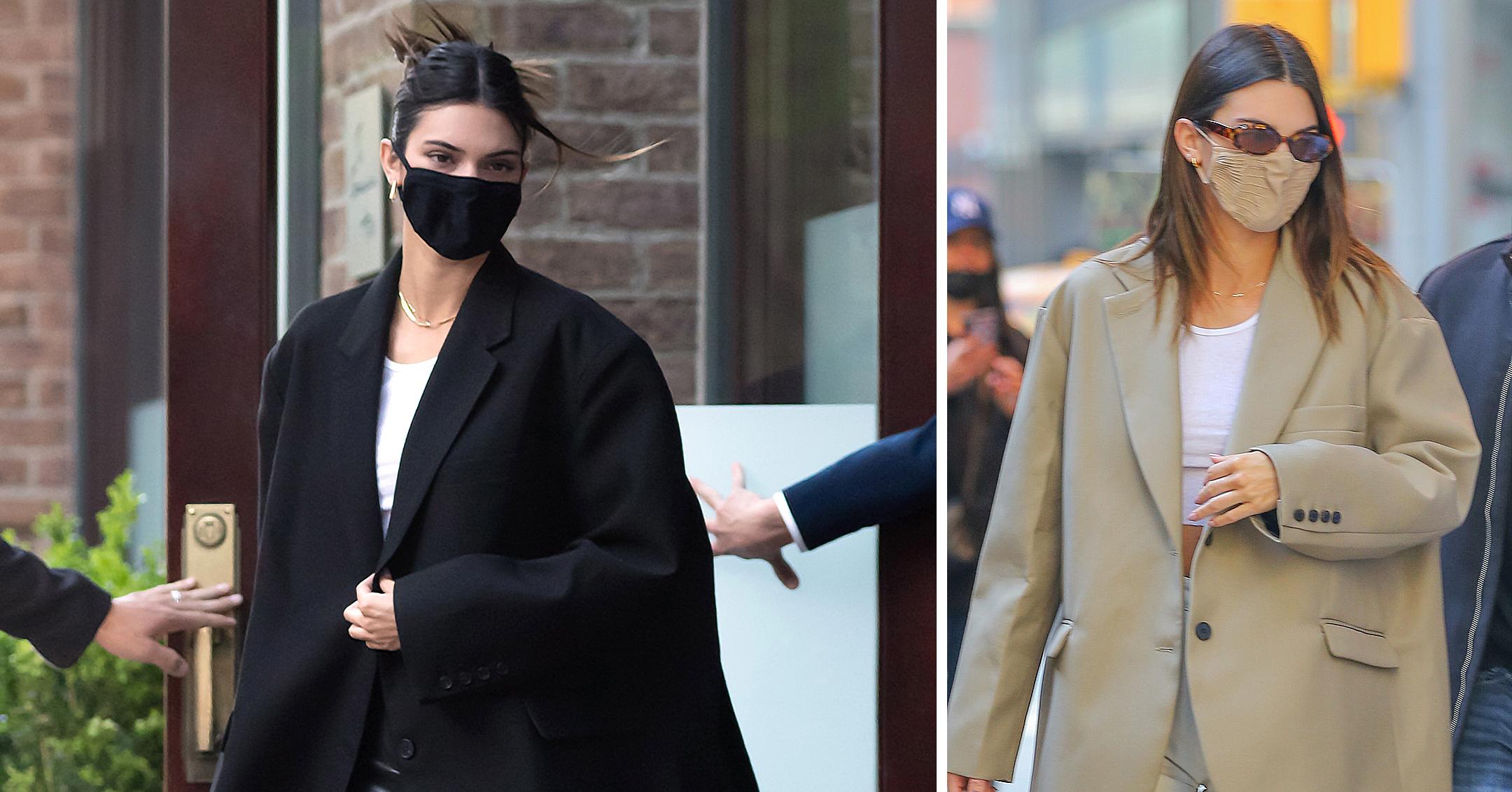 Kendall Jenner Wears Two Loose-Fitted Suit Jackets In NYC: Photos